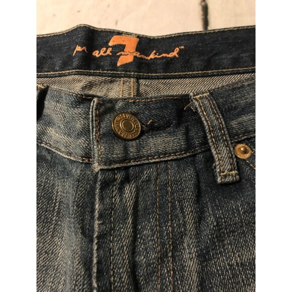 7 For All Mankind Women's Jeans Flare Distressed Destroyed Size 27 X 31 - Picture 3 of 9